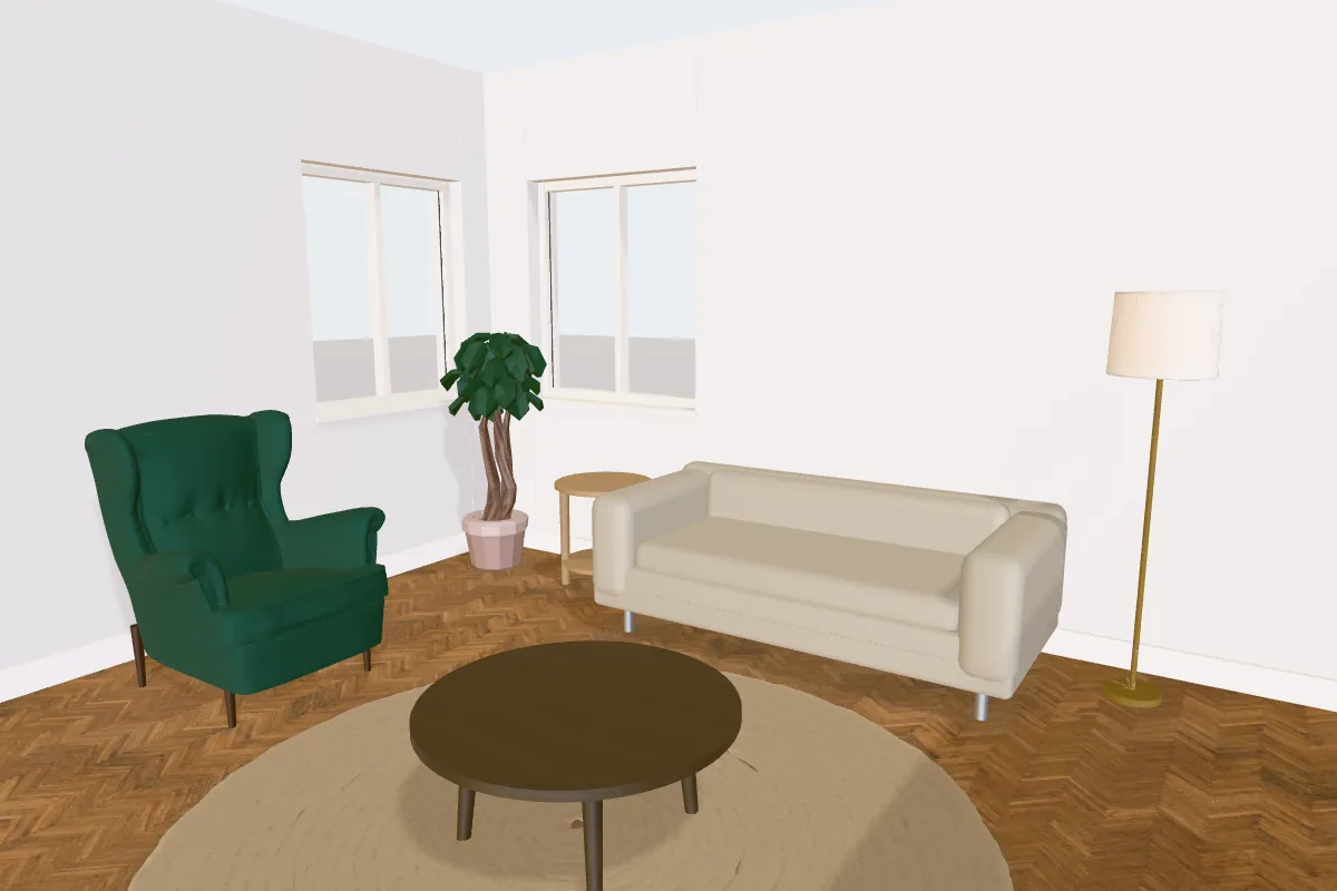 Living room with walls painted Dulux Rock Salt