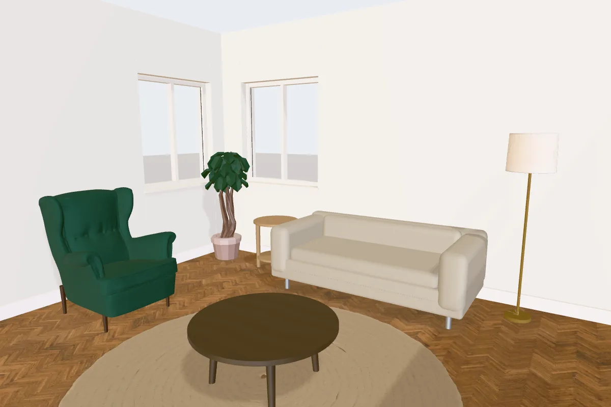 Living room with walls painted Dulux White Cotton