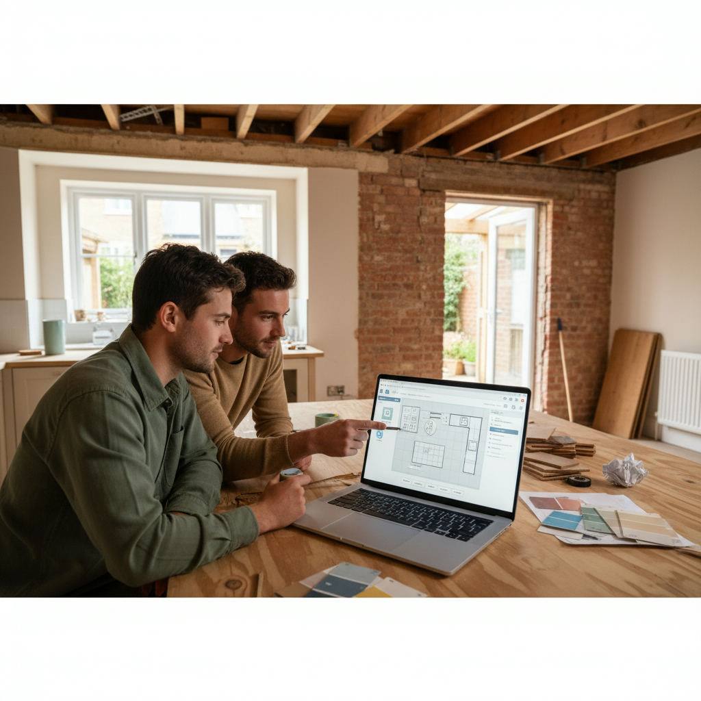 Editorial hero image illustrating: Plan Your Kitchen Extension Layout Online — Free Tool