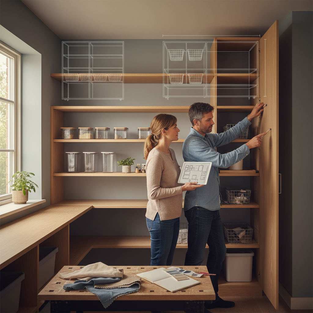 Illustration for: What makes a pantry layout hold the most storage?