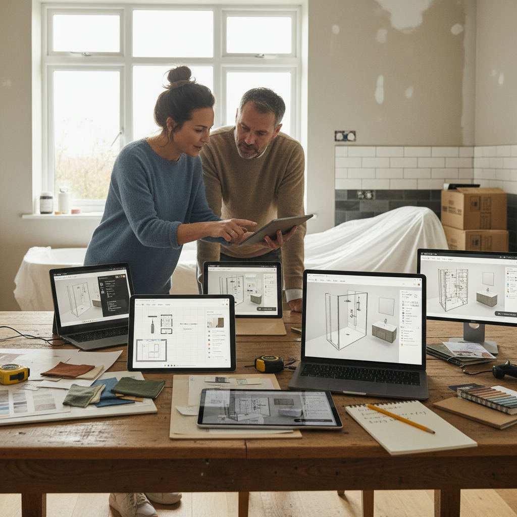 Editorial hero image illustrating: Best Free Online Bathroom Planners: Tested and Ranked