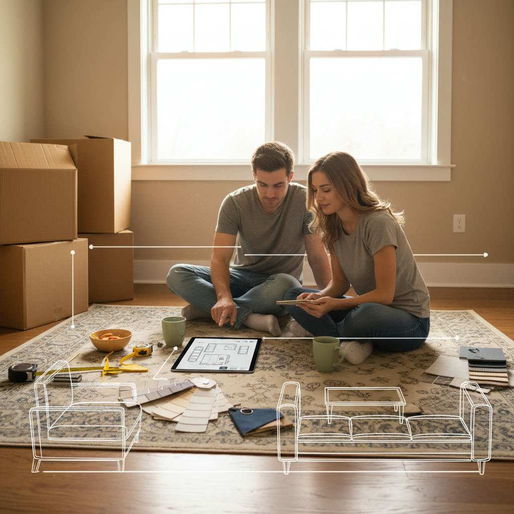 Editorial hero image illustrating: Room Layout Ideas for Small Spaces: Plan Before You Move