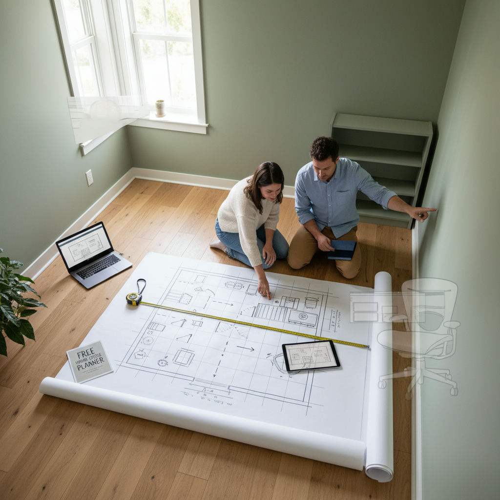 Editorial hero image illustrating: How to Plan a Home Office Layout: 6-Step Guide