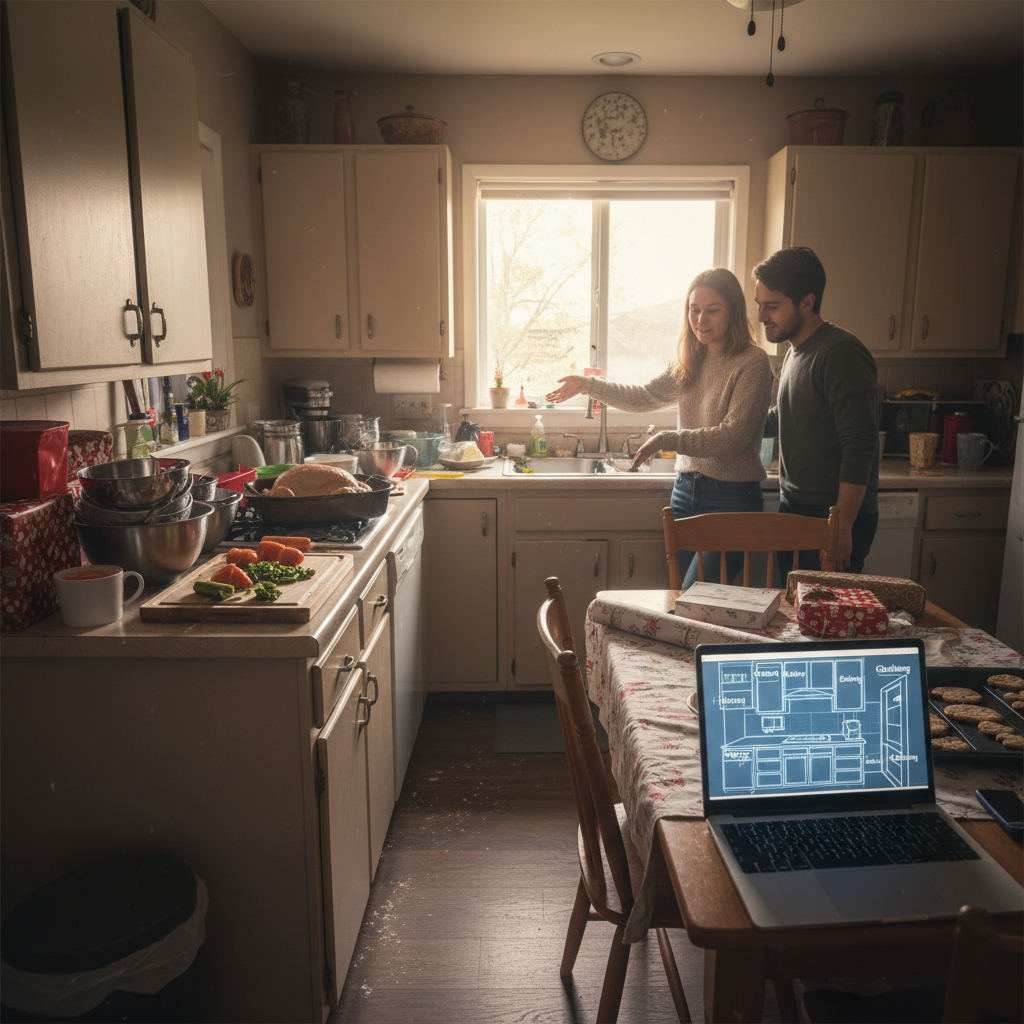 Illustration for: Why Your Everyday Kitchen Layout Fails at Holiday Time