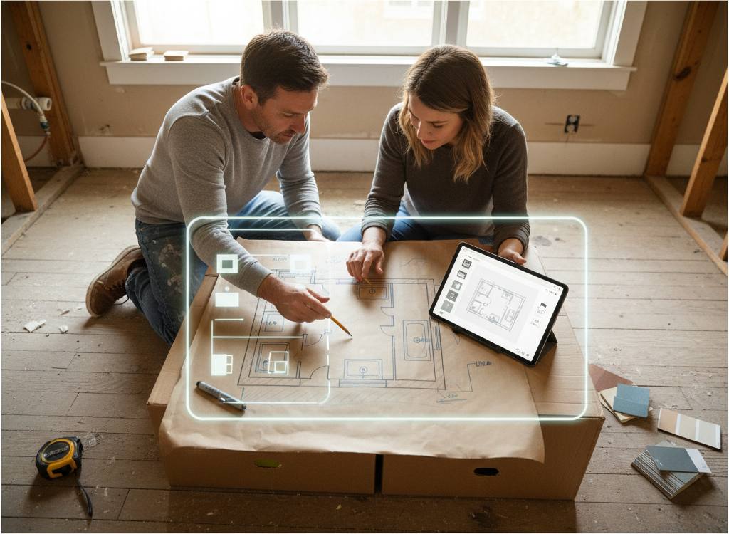 Illustration for: Which method creates a bathroom floor plan fastest?